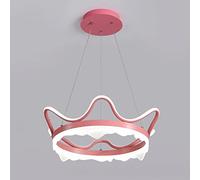 AJYBYUKJ Lámpara de iluminación, lámpara Colgante Decorativa Princess Room Crown de 19,7 ", Luces de suspensión de Metal de Hierro Forjado con Pantalla acrílica, lámpara Colgante LED Moderna de 36 W,