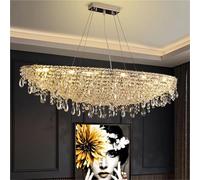 AJYBYUKJ Luces Colgantes con Cuentas de Cristal, lámpara Colgante de decoración cromada de diseño posmoderno para Techo, LED Regulable Beauty Comes