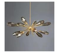 AJYBYUKJ Luces Colgantes Creativas de Estilo nórdico, candelabro de Cristal Gris Ahumado, lámpara Colgante LED para Dormitorio, Sala de Estar, vestíbulo y decoración del hogar Beauty Comes