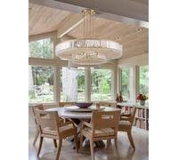 AJYBYUKJ Luces Colgantes Redondas de Cristal Transparente Led, decoración del hogar para Sala de Estar, lámpara Elegante de Lujo nórdica Moderna Beauty Comes