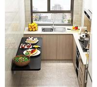 AJYBYUKJ Mesa de computadora Plegable montada en la Pared con Hey Duty Stelf Bet - Versátil para Oficina, Cocina, Comedor o Sala de lavandería - 30x80cm Blanco (Negro 40x90cm) Beauty Comes