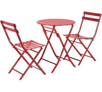 AJYBYUKJ Mesa y Silla Plegable al Aire Libre portátil 2 sillas + 1 Mesa de Bistro de Metal Premium Muebles de 3 Piezas para Acampar y picnics de jardín Beauty Comes
