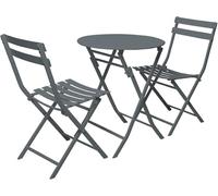 AJYBYUKJ Mesa y Silla Plegable al Aire Libre portátil 2 sillas + 1 Mesa de Bistro de Metal Premium Muebles de 3 Piezas para Acampar el Picnic y balcón Beauty Comes