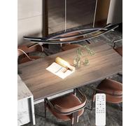 AJYBYUKJ Moderna lámpara Colgante LED Regulable de 76 W con Control Remoto, Altura y Brillo Ajustables, diseño de Arco para restaurantes y Bares, Negro, 100 cm Beauty Comes