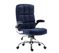AJYBYUKJ Silla de Oficina Terciopelo Diseño Ergonómico para Lumbar (Azul Oscuro) Beauty Comes
