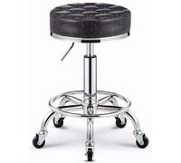 AJYBYUKJ Taburete de clínica con ruedas con altura ajustable, taburete inclinable con asiento de piel sintética de poliuretano, soporta 160 kg de peso
