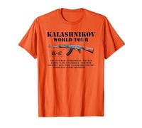 AK-47 Kalashnikov World Tour Camiseta Camiseta, Hombre, Naranja, XXL