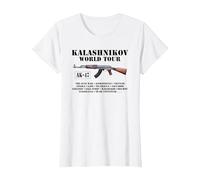 AK-47 Kalashnikov World Tour Camiseta Camiseta, Mujer, Blanco, XL