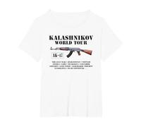 AK-47 Kalashnikov World Tour Camiseta Camiseta, Mujer Tallas Grandes, Blanco, 4XL Grande