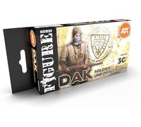 AK Acrylics 3Gen FIGURE SET AK11628 DAK SOLDIER UNIFORM COLORS 3G (6x17ml)
