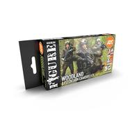 AK Acrylics 3Gen FIGURE SET AK11632 MODERN WOODLAND AND FLECKTARN CAMOUFLAGES 3G (6x17ml)