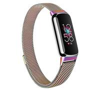 AK Correa de metal compatible con Fitbit Luxe para mujeres y hombres, correa de repuesto de malla de acero inoxidable para Fitbit Luxe Health & Fitness Tracker (colorido)
