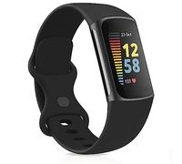 AK Correa para Fitbit Charge 6/5 - Correa de silicona deportiva clásica suave de repuesto compatible con Fitbit Charge 6/5 para mujeres y hombres, Large, silicona