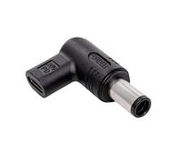 AK-ND-C08 Adaptador USB C-Hembra,DC 7.4/5.0 Macho Negro Ángulo AKYGA
