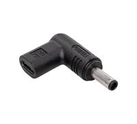 AK-ND-C10 Adaptador USB C-Hembra,DC 4.5/3.0 Macho Negro Ángulo AKYGA