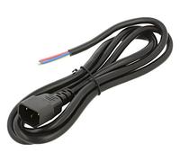 AK-OT-09C Cable 3x1mm2 IEC C14 macho,cables PVC 1,8m negro 10A AKYGA