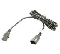 AK-PC-07C Cable IEC C13 hembraIEC C14 macho PVC3 metros negro 10A AKYGA