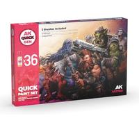 AK QUICK GEN SET AK17601 QUICK PAINT SET 36 COLORS (36x18ml + 2x brushes)