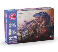 AK QUICK GEN SET AK17603 QUICK PAINT COMBO SET 100 COLORS (80x QUICK GEN + 20x 3GEN + 3x BRUSHES)