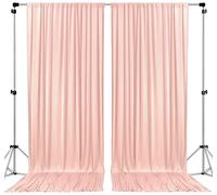 AK TRADING CO. Cortinas de poliéster de 3 m x 2,4 m, con Bolsillos para Barra, decoración de Bodas, Ceremonias de Fiesta, hogar, Ventana, Color Rosa