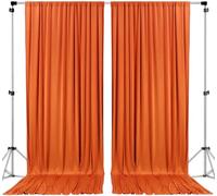 AK TRADING CO. Cortinas de poliéster de 3 m x 2,4 m, con Bolsillos para Barra, decoración de Bodas, Ceremonias de Fiesta, hogar, decoración de Ventana, Color Naranja (5 x 8 - Naranja