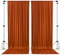 AK TRADING CO. Cortinas de poliéster de 3 m x 2,4 m, con Bolsillos para Barra, decoración de Bodas, Ceremonias de Fiesta, hogar, Ventana, Color óxido (DRAPE5X8-RUST-2 Unidades)