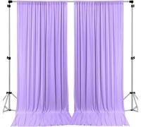 AK Trading CO. Cortinas Tipo telón de Fondo de poliéster de 10 x 10 pies, Paneles con Bolsillos para Barra, Ceremonia de Boda, Fiesta, decoración de Ventana del hogar, Lavanda