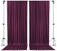 AK TRADING CO. Cortinas Tipo telón de Fondo de poliéster de 10 x 10 pies, Paneles con Bolsillos para Barra, Ceremonia de Boda, Fiesta, decoración de Ventana del hogar, Color Morado Berenjena