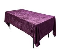 AK TRADING CO. Lush Panne - Mantel Rectangular de Terciopelo, Mesa Rectangular de 60 x 102 Pulgadas, Color Ciruela