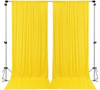 AK Trading CO. Paneles de Cortinas de poliéster con Bolsillos para Barra, de 10 x 10 pies, para Ceremonia de Boda, Fiesta, decoración de Ventana del hogar, Color Amarillo limón
