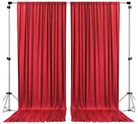 AK TRADING CO. Paneles de Cortinas de poliéster IFR de 10 pies de Ancho x 12 pies de Largo, con Bolsillos para Barra, decoración de Ventana para el hogar, Ceremonia de Boda, Fiesta, hogar, Color Rojo