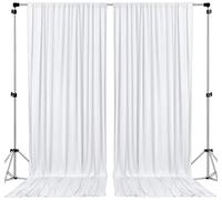 AK TRADING CO. Paneles de Cortinas de poliéster IFR de 10 pies de Ancho x 12 pies de Largo, con Bolsillos para Barra, decoración de Ventana de casa, Ceremonia de Boda, Fiesta, hogar, (Blanco)