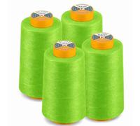 AK TRADING CO. Set de 4 conos de hilo de coser multiuso de poliéster de alta resistencia, 5486 m cada uno, para máquinas de coser, acolchado, remalladoras, overlock, Merrow y bordado a mano, verde