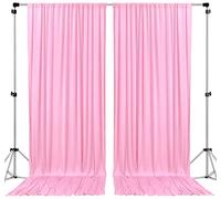 AK Trading - Paneles de Cortinas Tipo telón de poliéster de 10 x 10 pies con Bolsillos para Barra, decoración de Ventana de hogar, Ceremonia de Boda, Fiesta, hogar, Color Rosa (Drape-5 x 10 Pulgadas,