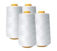 AK Trading - Paquete de 4 conos de hilo de coser multiusos (6000 yardas cada uno) de bobinas de hilo de poliéster de alta resistencia para coser, acolchar, máquinas de fusión, overlock, Merrow y