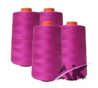 AK Trading - Paquete de 4 conos de hilo de coser multiusos de color rosa intenso (6000 yardas cada uno) de bobinas de hilo de poliéster de alta resistencia para coser, acolchar, máquinas de fusión,