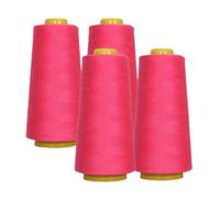 AK Trading - Paquete de 4 conos de hilo de coser multiusos fucsia (6000 yardas cada uno) de bobinas de hilo de poliéster de alta resistencia para coser, acolchar, máquinas de serrar, overlock, Merrow