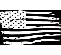 AK - Vinilo adhesivo de vinilo con bandera estadounidense envejecida en blanco y negro para coche, furgoneta, camiones, motocicleta, parachoques, ventana, cualquier superficie lisa, tamaño: 5 pulgadas