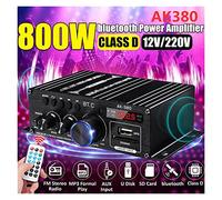 AK170 / 270/370/380 800W 12V Amplificador de potencia HIFI STEREO HOME COCHE BAJO AUDIO AMP ALTAVOZ CLASE DE CAJA DE COCHE DE COCIO POWER POWER AMP(AK380 buthooth)