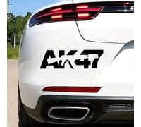 AK47 - 2 pegatinas decorativas para coche, 25 x 7,5 cm, para camiones, motocicletas, ordenadores portátiles, para interiores y exteriores, pegatinas decorativas para el hogar | #DZ58 (negro)