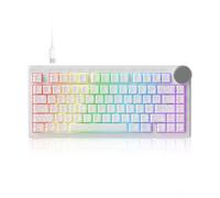 AK820 V2 - Teclado mecánico para juegos con cable al 75%, interruptor magnético de efecto Hall Bingyu, disparador rápido ajustable, tasa de sondeo 8K, perilla inteligente TFT de 0.9 pulgadas, RGB con