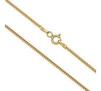 AKA Gioielli® - Cadena Barbada 1.3mm Plata De Ley 925 Oro 18k - Collar Mujer Hombre en Plata Dorada - Largos: 40 45 50 55 60 70 cm