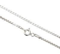 AKA Gioielli® - Cadena Eslabón Cuadrado Veneciana 1.4 mm Plata De Ley Esterlina 925 Rodio - Collar Fina Mujer Hombre Longitud: 40 45 50 55 60 70 cm