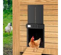 Aka & Lou Puerta eléctrica de gallinero con temporizador y pantalla LCD programable manualmente, puerta automática para gallinero con batería, grande, resistente.