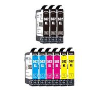akaca 502XL Cartuchos de Tinta (3 Negro, 2 Cian, 2 Magenta, 2 Amarillo) Compatible con Epson 502 502XL, para Expression Home XP 5100 XP-5105 XP-5150 XP-5155, Workforce WF-2860DWF WF-2865DWF WF-2880DWF