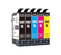 akaca 502XL Cartuchos de Tinta Compatibles con Epson 502 502XL para Expression Home XP 5100 XP-5105 XP-5150 XP-5155, Workforce WF-2860DWF WF-2865DWF (2 Negro, 1 Cian, 1 Magenta, 1 Amarillo)