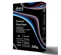 akaca Papel Fotográfico Brillante 260 g/m², Premium Glossy Photo Paper, para todas las impresoras de inyección de tinta (260g A4 | 50 hojas)