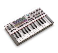 Akai Professional MPK Mini IV Teclado Controlador MIDI USB-C para Principiantes y Productores - Pads de Batería MPC, Ruedas de Pitch & Mod, Lecciones, Software de Producción con 1000+ Sonidos, Gris