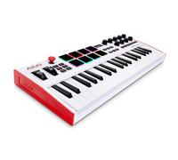 Akai Professional MPK Mini Plus Teclado Controlador MIDI USB, Blanco | 37 Mini Teclas Sensibles a la Velocidad, 8 Pads MPC, Secuenciador 64 Pasos, E/S MIDI/CV/Gate, Software Incluido