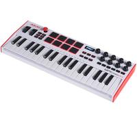 Akai Professional MPK Mini Plus - Teclado Controlador MIDI USB de 37 Mini Teclas con 8 Pads MPC, MIDI/CV/Gate I/O, Software de Producción, Native Instruments Sound Package, Edición Limitada Blanca